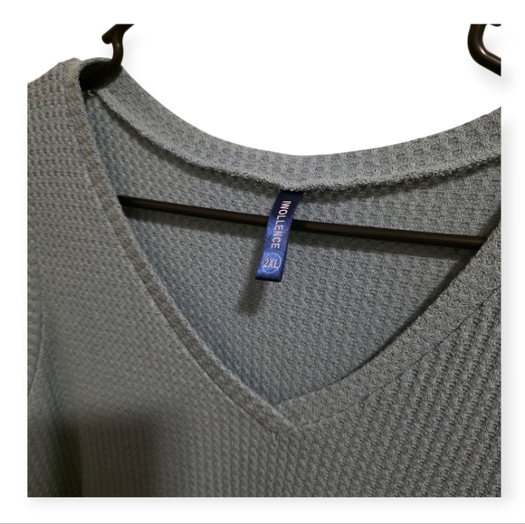 Iwollence Muted Teal Waffle Knit Tank 2XL - Picture 3 of 4